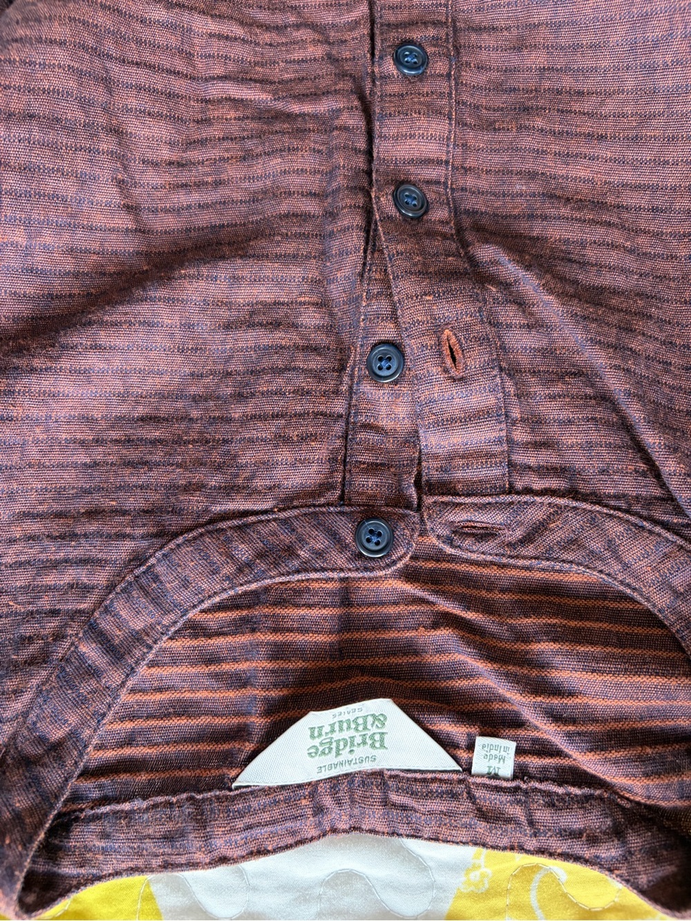 Bridge & Burn Women's Button Henley Blouse - Burgundy Brown - Picture 3 of 4
